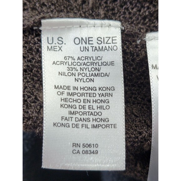 Anne Klein OS Sheer Chocolate Brown Shrug Wrap Sweater Cardigan Knit Lightweight - Picture 12 of 13